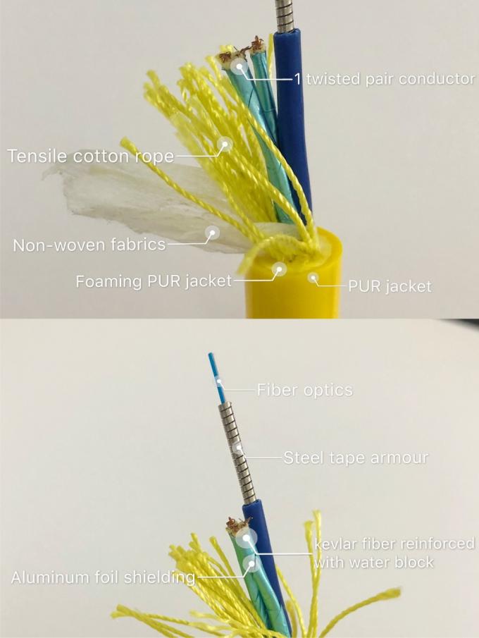 हाइब्रिड रोव पावर और सिग्नल ट्रांसमिशन के लिए नाभि केबल 10