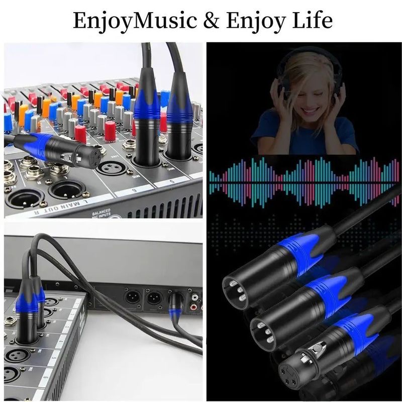 3m XLR केबल पुरुष से महिला बेयर कॉपर वायर के साथ उच्च-गुणवत्ता वाले ऑडियो माइक्रोफ़ोन कनेक्शन के लिए