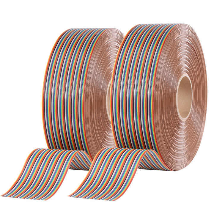 UL2651 28AWG 1.27mm पिच 10pin 12pin रेनबो रिबन हार्नेस फ्लैट केबल औद्योगिक के लिए