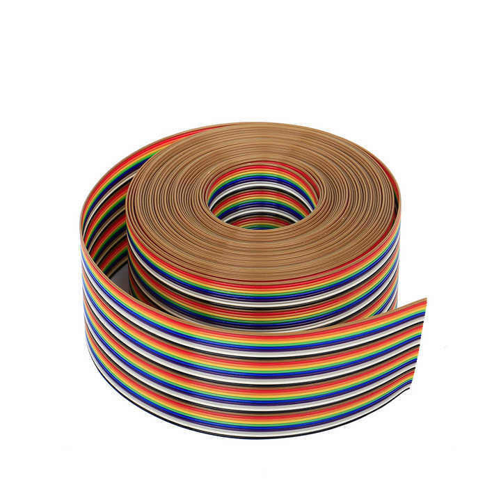 UL2651 28AWG 1.27mm पिच 10pin 12pin रेनबो रिबन हार्नेस फ्लैट केबल औद्योगिक के लिए
