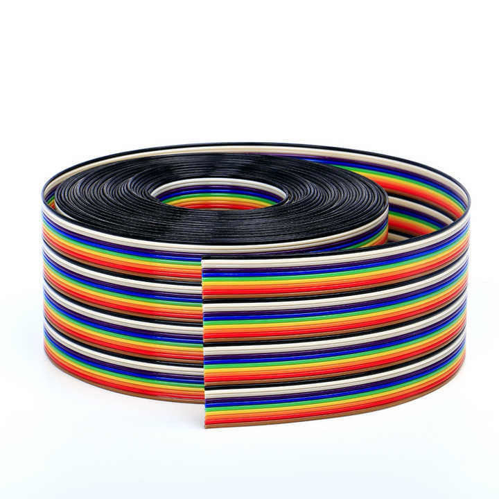 UL2651 28AWG 1.27mm पिच 10pin 12pin रेनबो रिबन हार्नेस फ्लैट केबल औद्योगिक के लिए