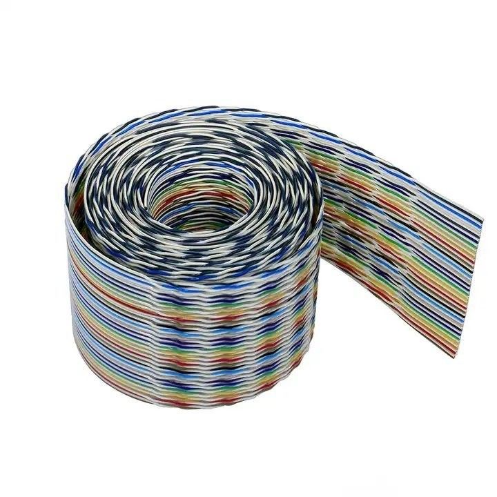 UL2651 28AWG 1.27mm पिच 10pin 12pin रेनबो रिबन हार्नेस फ्लैट केबल औद्योगिक के लिए