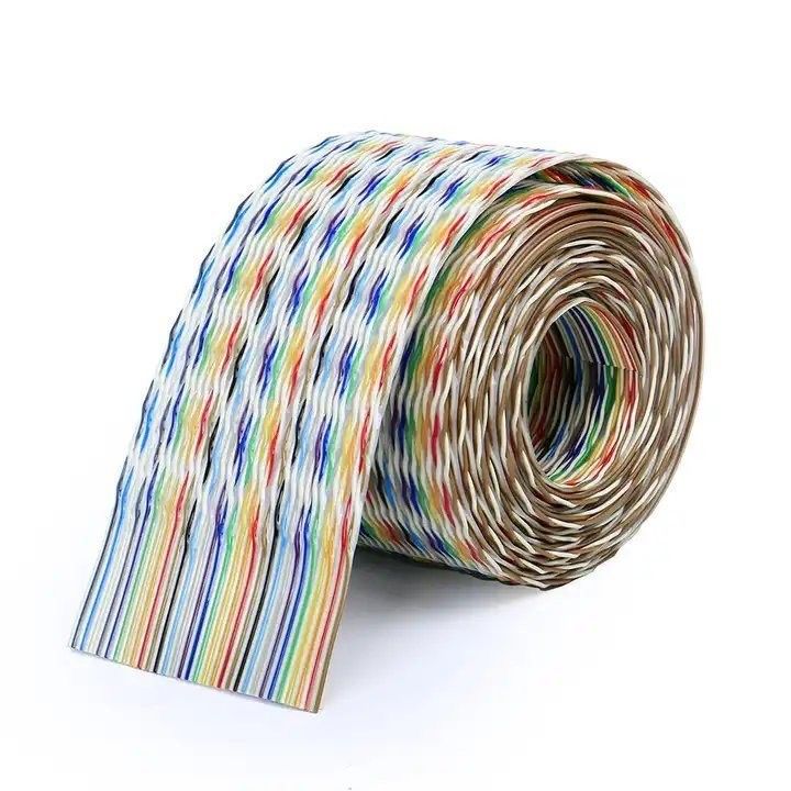 UL2651 28AWG 1.27mm पिच 10pin 12pin रेनबो रिबन हार्नेस फ्लैट केबल औद्योगिक के लिए