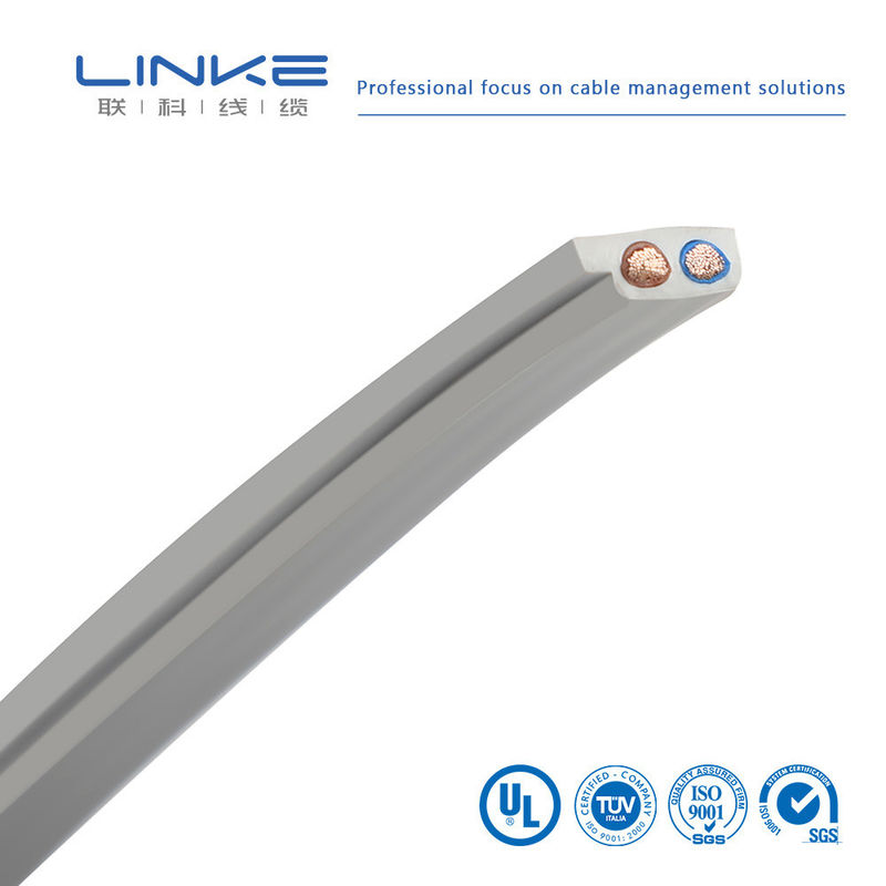 अर्धचालक लचीला रबर फ्लैट 2 कोर पावर वायर केबल 300V अनुप्रयोगों के लिए टिन तांबा और पीवीसी इन्सुलेशन के साथ