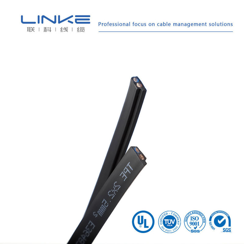 अर्धचालक लचीला रबर फ्लैट 2 कोर पावर वायर केबल 300V अनुप्रयोगों के लिए टिन तांबा और पीवीसी इन्सुलेशन के साथ