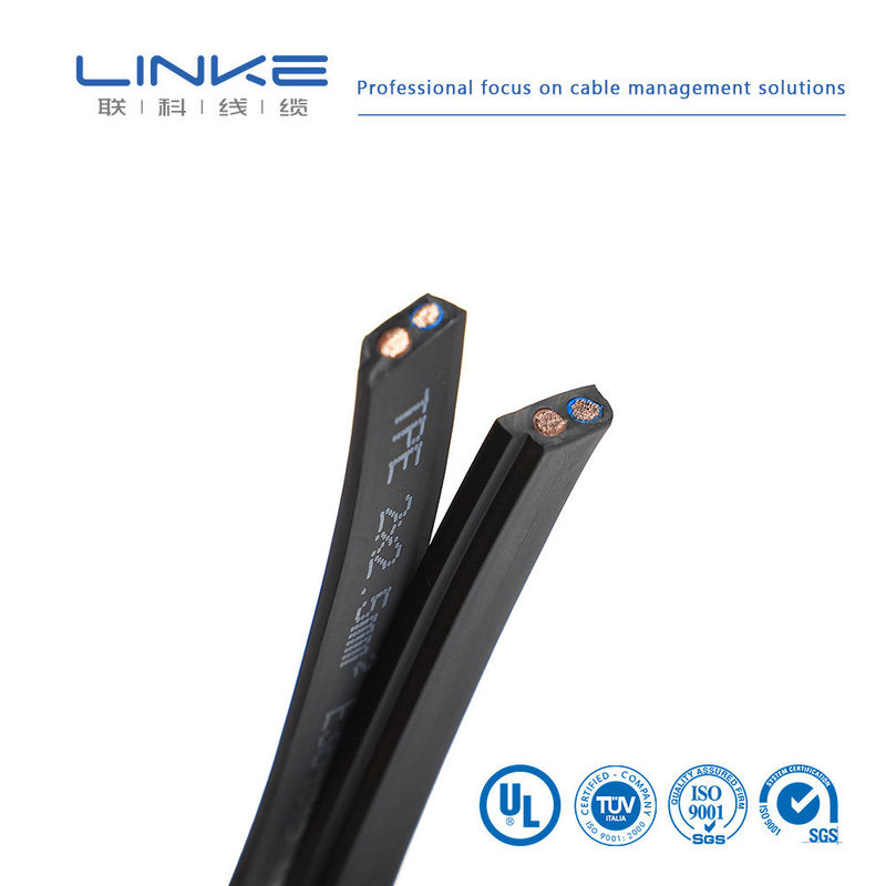 ऑटोमोटिव और औद्योगिक अनुप्रयोगों के लिए पीवीसी शीथ टिनयुक्त तांबे का कोर 300V रेटेड फ्लैट केबल