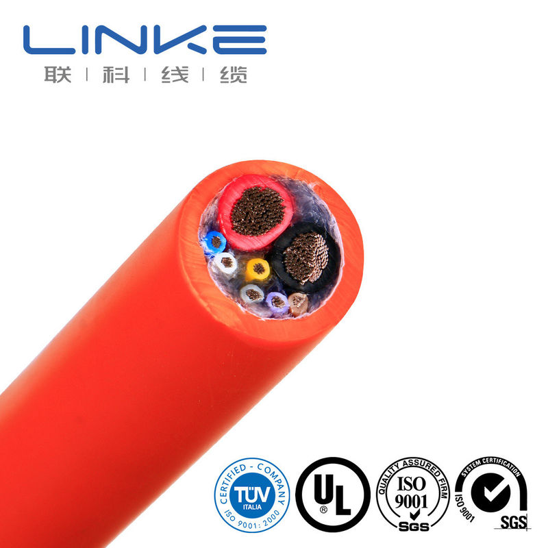 विश्वसनीय संचार के लिए घुमावदार तार कंडक्टर और अनुकूलन योग्य जैकेट के साथ लंबी दूरी के सिग्नल रोबोट केबल