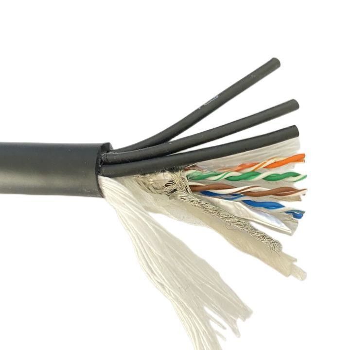 संचार और सीसीटीवी कैमरा के लिए 2 पावर केबल के साथ समाक्षीय केबल Rg59 300V वर्तमान