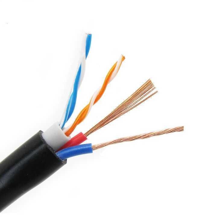 संचार और सीसीटीवी कैमरा के लिए 2 पावर केबल के साथ समाक्षीय केबल Rg59 300V वर्तमान