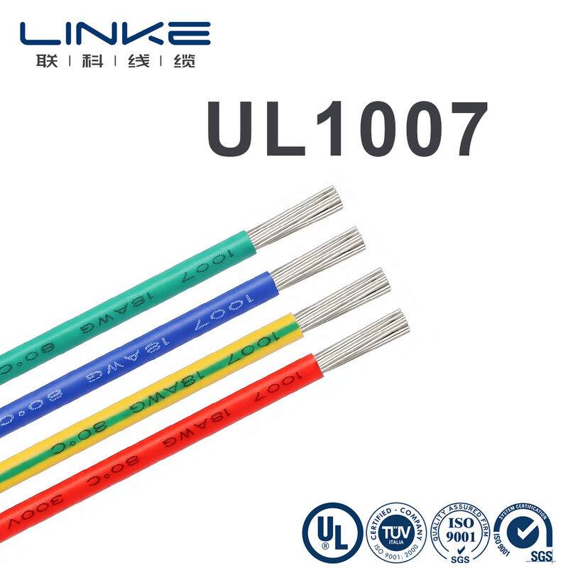 UL1007 इलेक्ट्रॉनिक हुक-अप वायर के साथ टिन तांबा कंडक्टर 300V रेटेड और अनुकूलन योग्य पीवीसी शीट